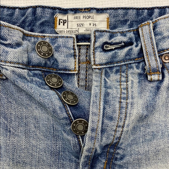 Free People Light Blue Jean Micro Shorts - Picture 3 of 9